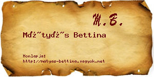 Mátyás Bettina névjegykártya